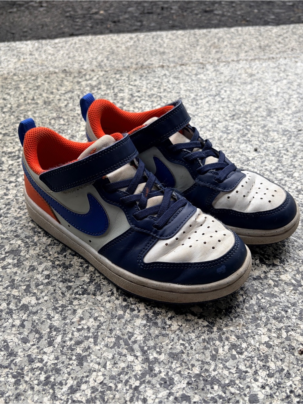Nike Kids Navy, Orange & White Low-Top Sneakers